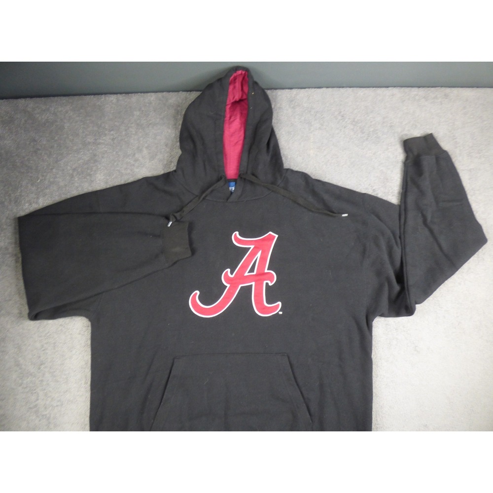 Alabama Crimson Tide Hoodie Mens 2XL Black Red Embroidered A Old Varsity Brand